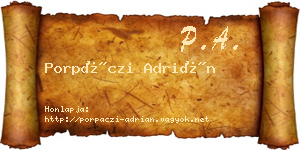 Porpáczi Adrián névjegykártya